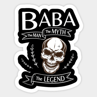 Baba The Man The Myth The Legend Happy Father Halloween Day Skeleton Lover Fans Sticker